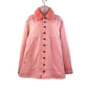 Cinq a Sept Studded Julia Jacket Shacket Pink Denim Western